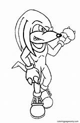 Knuckles Echidna Sonic sketch template