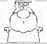 Professor Clipart Shocked Cartoon Vector Royalty Cory Thoman Sad Senior Outlined Coloring Graduation Bored Chubby Gown Clipartof sketch template