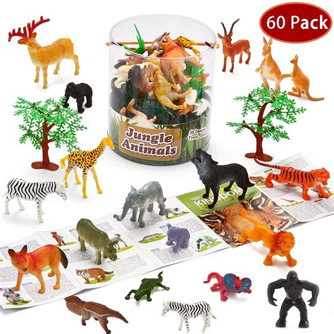 joyx piece safari jungle animal figures toddler toy set realistic wild plastic animal playset
