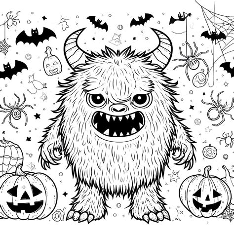 halloween monster coloring page  print  color
