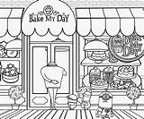 Coloring Bakery Pages Clipart Drawing Activities Color Fun Shop Kids Minions Store Printable Baker Cake Shopping Mall Minion Grus Cupcake sketch template