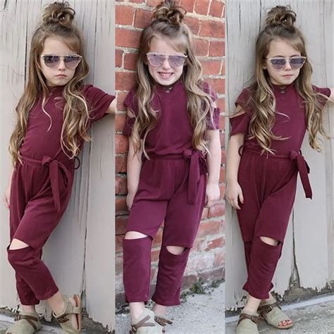 pudcoco girl jumpsuits   trendy kids baby girls holes romper jumpsuit outfits clothes