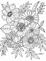Coloring Print Botanicals Pages Giclee Book Choose Board Kcdoodleart Adult sketch template
