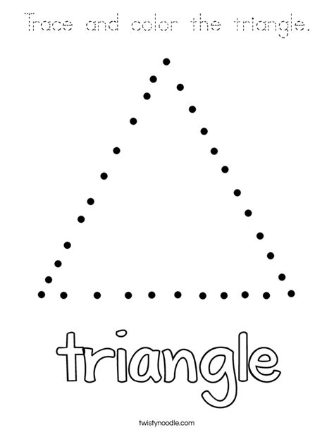 trace  color  triangle coloring page tracing twisty noodle