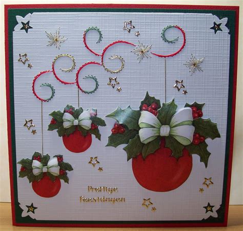 prettige kerstdagen embroidery cards pattern paper embroidery xmas cards