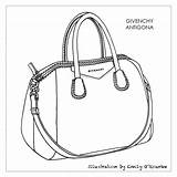 Drawing Bag Designer Handbags Handbag Bags Gucci Purse Illustration Sketch Sketches Drawings Disegno Borsa Coloring Belt Authentic Givenchy Gift Zeichnen sketch template