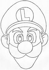 Luigi Coloring Face Mushroom Kingdom Print Deviantart Popular Coloringhome sketch template