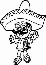 Coloring Pages People Mexican Hat Clipartmag Mexico Drawing sketch template