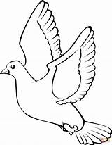 Coloring Dove Pages Flying Printable Drawing sketch template