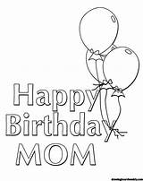 Birthday Mom Happy Coloring Beautiful Drawing sketch template