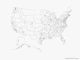 Map United States Districts Congressional Outline Eps Vector sketch template