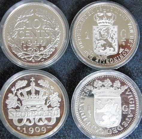 nederland  zilveren replica munten   gulden    catawiki
