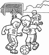 Soccer Coloring Kids Pages Color Football Playing Printable Sports Beautiful sketch template