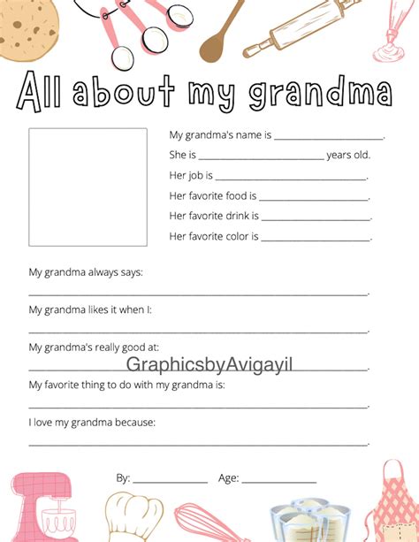 grandma coloring sheet card grandma coloring etsy