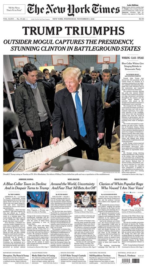 newspaper covers show shock of trump s upset victory