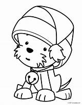 Coloring Pages Christmas Puppy Printable Puppies Cute Kids sketch template