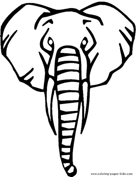 elephant head color page elephant coloring page elephant head