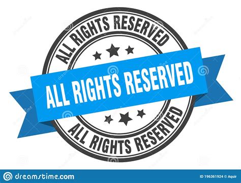 rights reserved label sign  stamp band ribbon stock vector