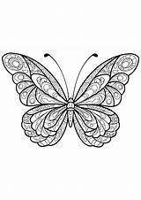 Butterfly Coloring Pages Butterflies Patterns Beautiful Adults Kids Printable Color Children Simple Adult Insects Mandala Colouring Coloriage Justcolor Book Insect sketch template