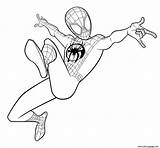 Coloring Miles Morales Pages Popular sketch template