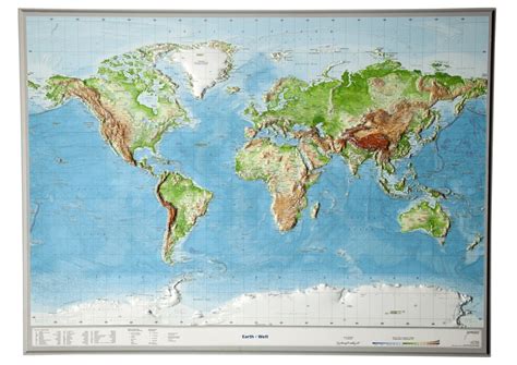 wereldkaart van de wereld met relief      cm geo relief