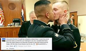 One Love Gay Military Couple S First Kiss After Their