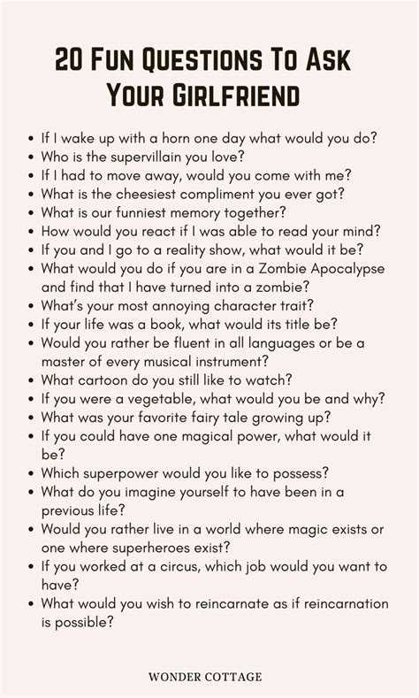 245 questions to ask your girlfriend wonder cottage fun questions