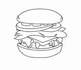 Lettuce Coloring Hamburger sketch template