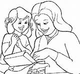 Mother Coloring Pages Daughter Getcolorings Child Teach sketch template