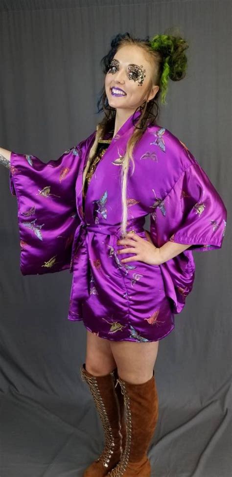 kimono robe sequin eye reflective festival clothing etsy