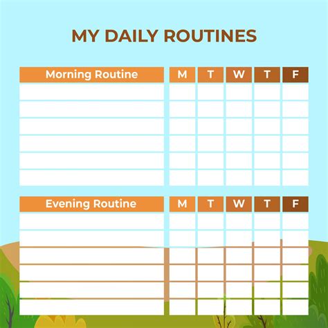 routine chart template