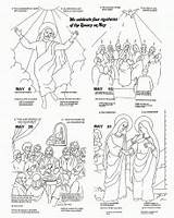 Coloring Luminous Mysteries Catholic Rosary sketch template