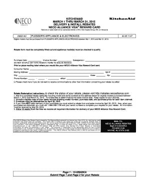 fillable  mail  completed rebate certificate including model