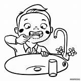 Teeth Brushing Cartoon Boy Brush His Clipart Illustration Funny Drawing Stock Vector Getdrawings Depositphotos Clipground sketch template