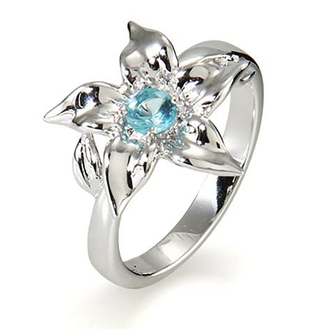sterling silver custom birthstone flower ring eves addiction