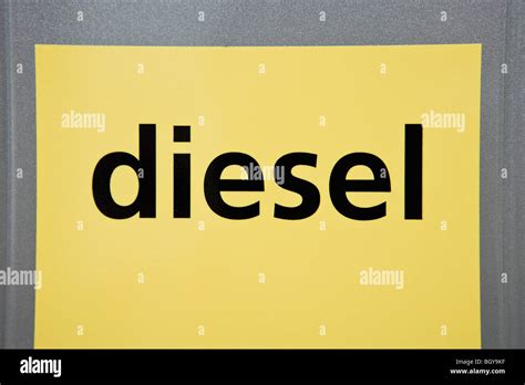 diesel label  gas pump stock photo alamy