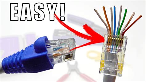 wire  ethernet plugs  easy  cate cat rj pass  connectors youtube
