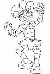 Coloring Mardi Gras Pages Court Jester sketch template
