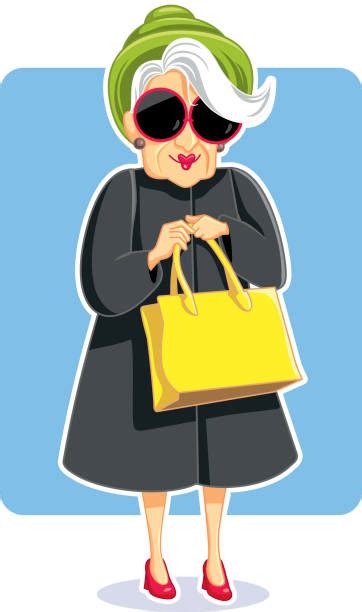 funny old lady illustrations royalty free vector graphics and clip art