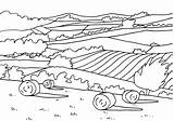 Countryside Nature Coloring Pages Drawing Printable sketch template