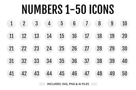 numbers   light color icons creative market