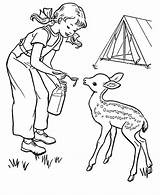 Coloring Camping Pages Kids Deer Baby Family Color Sheets Printable Activity Fun Colour Sheet Outdoor Scout Childrens Colouring House Children sketch template