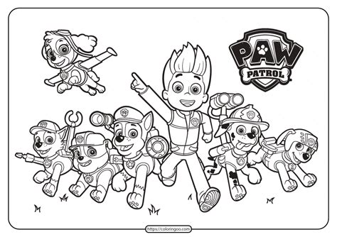 paw patrol coloring page