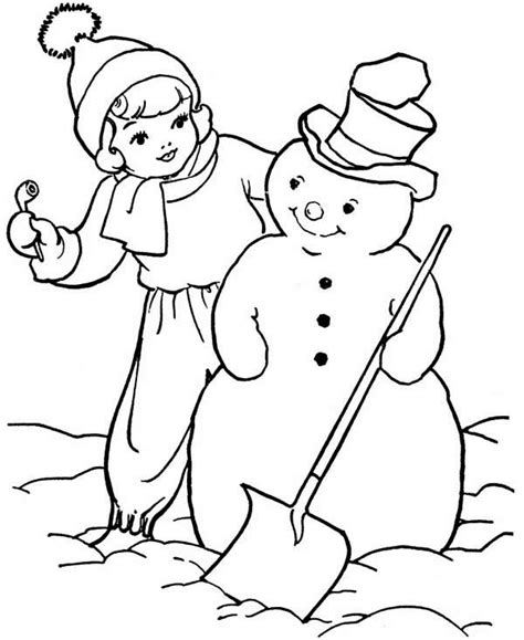 girl  snowman coloring page color luna