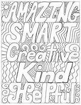 Self Kind Characteristic Affirmations Bubble sketch template