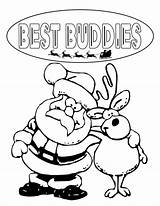 Christmas Coloring Buddies Rudolph Santa sketch template