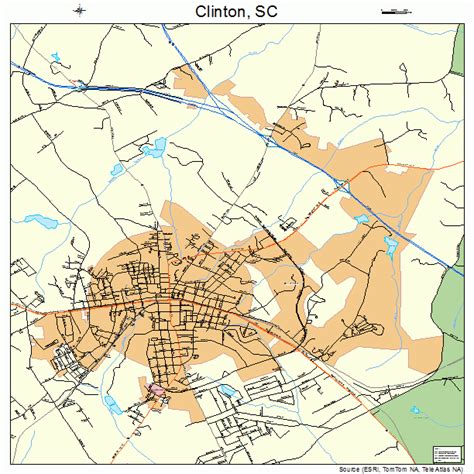 clinton south carolina street map