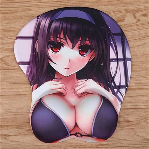 3d Custom Printed Boobs Mousepad Silicon Gel Anime Wrist Rest Breast
