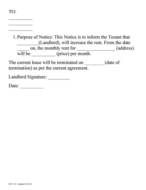 rent increase letter template nismainfo