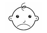 Coloring Face Baby Sad sketch template